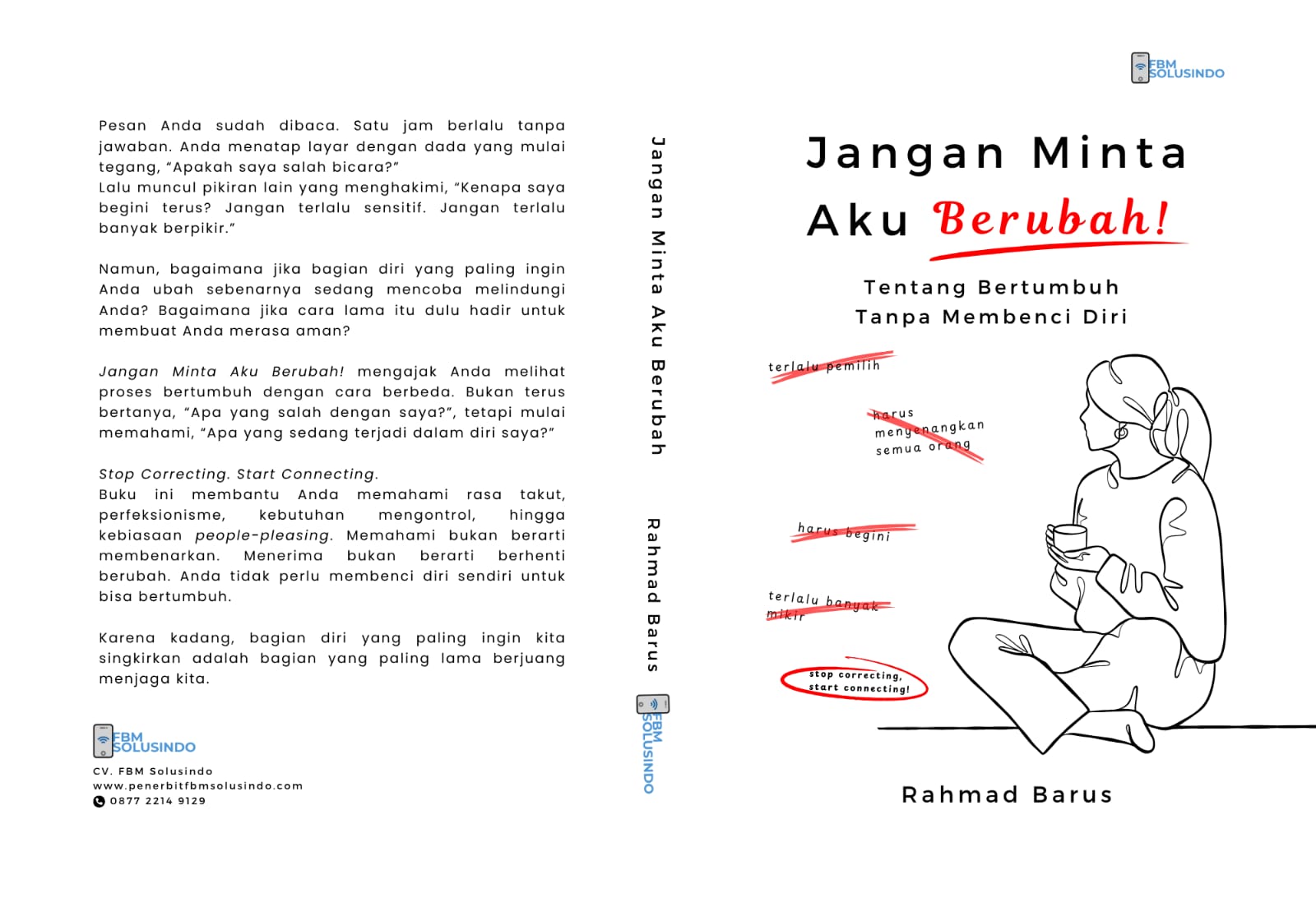 Sampul Jangan Minta Aku Berubah! — Tentang Bertumbuh Tanpa Membenci Diri, oleh Rahmad Barus
